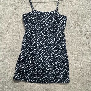 Love Sadie Dress Women's Large Blue White Cami Back Zip‎ Mini Summer Polyester